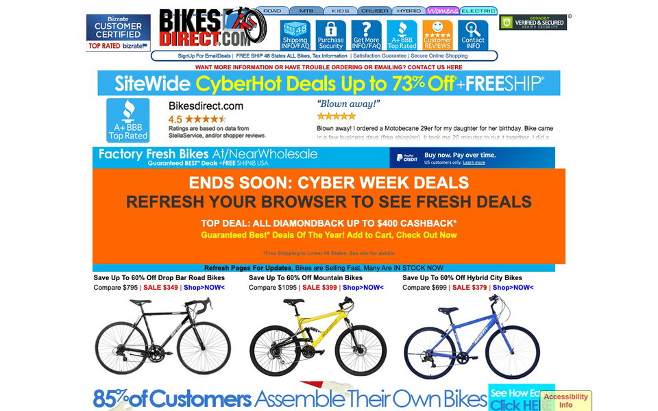 Bikes Direct website