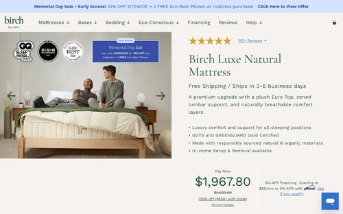 Birch website screenshot