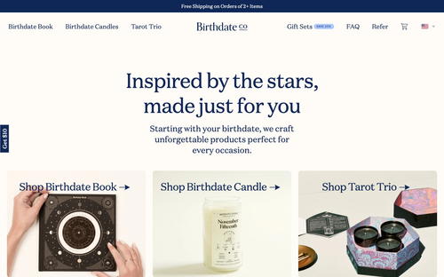 Birthdate Co website screenshot