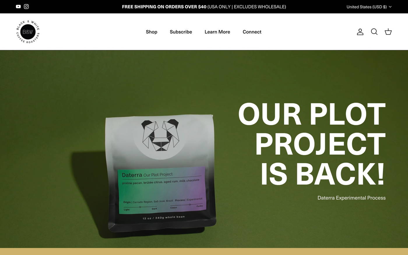 Black & White Coffee Roasters screenshot