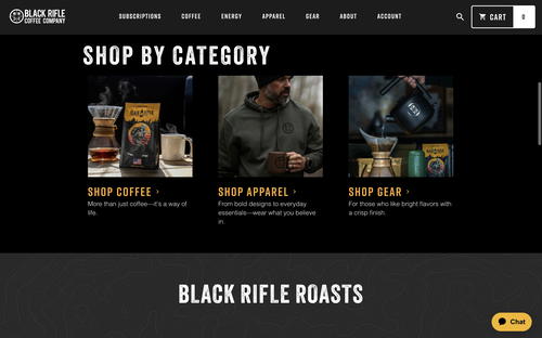Black Rifle Coffee website screenshot