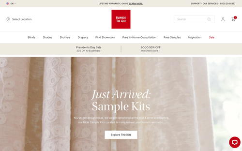 Blinds To Go website screenshot