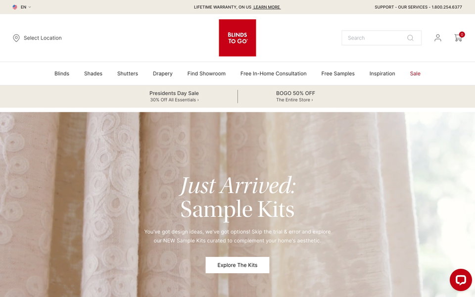 Blinds To Go website