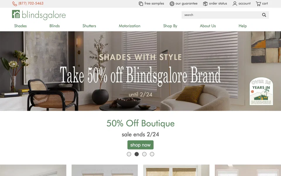 Blindsgalore website