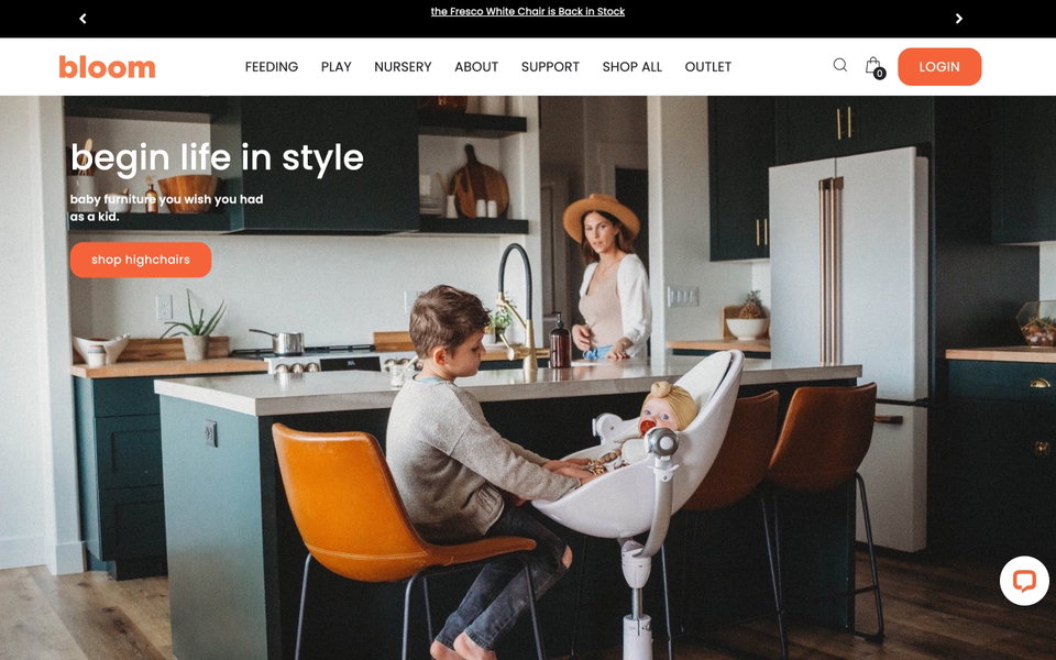 bloom BABY website