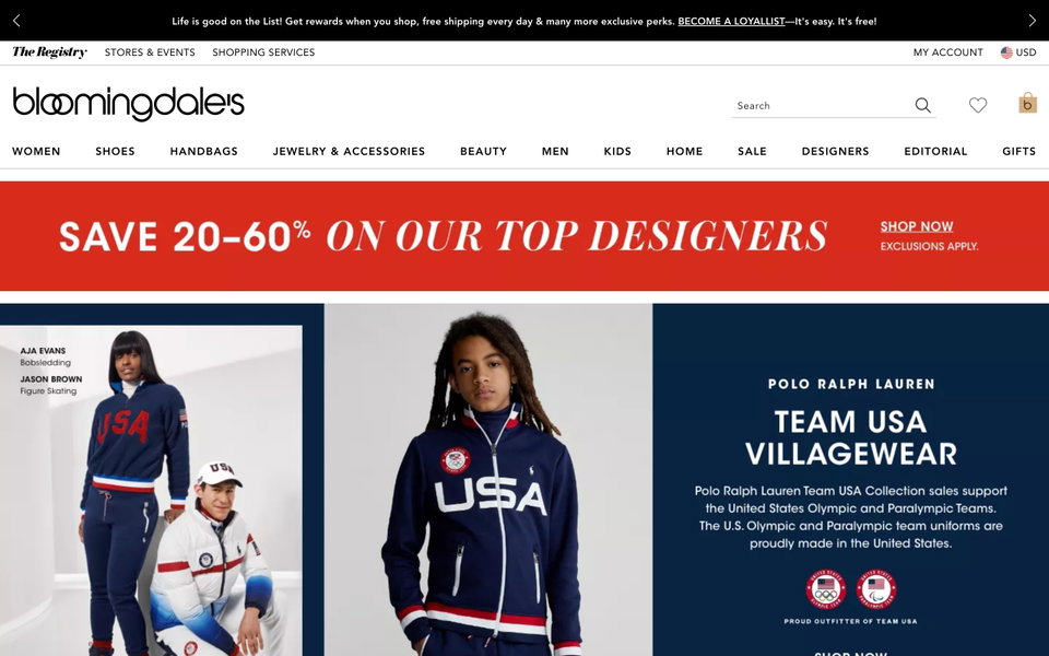 Bloomingdale's website