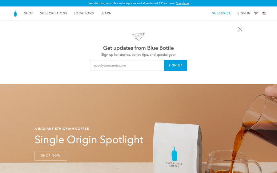 Blue Bottle Coffee on Shomp