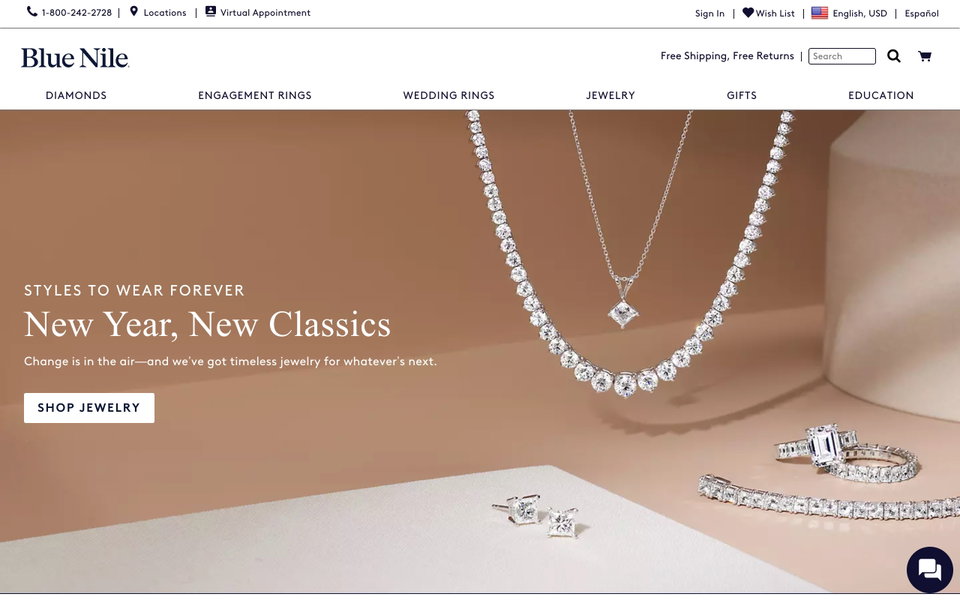 Blue Nile website