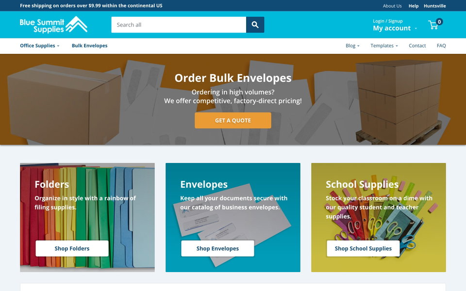 Blue Summit Supplies website