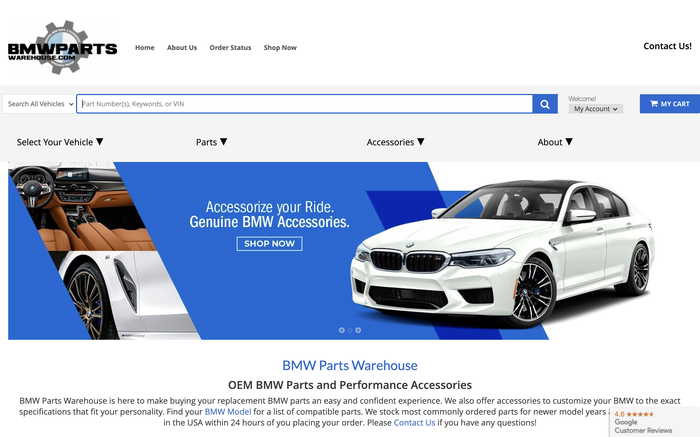 BMW Parts Warehouse screenshot