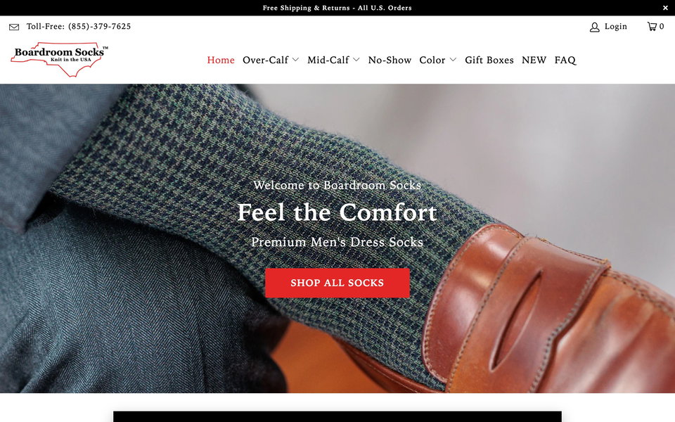 Boardroom Socks website