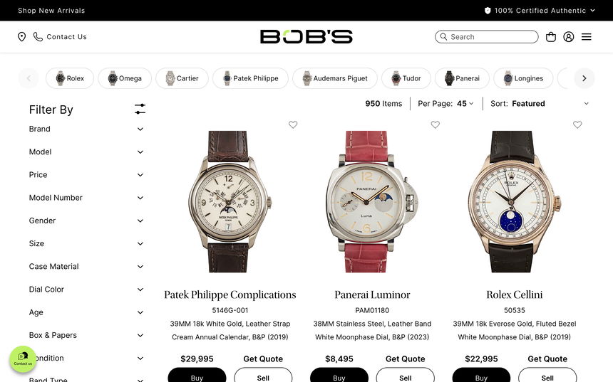 Bob's Watches on Shomp