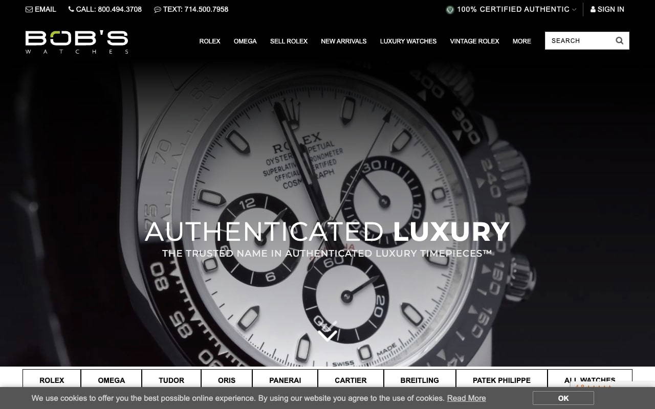 Bob's Watches screenshot