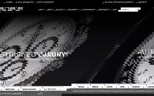 Bob's Watches website screenshot