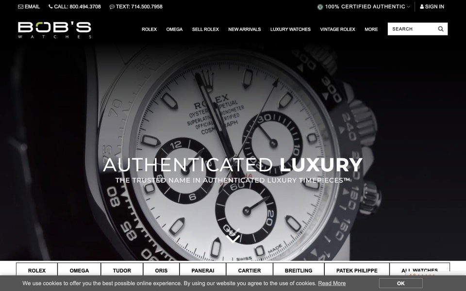 Bob's Watches website