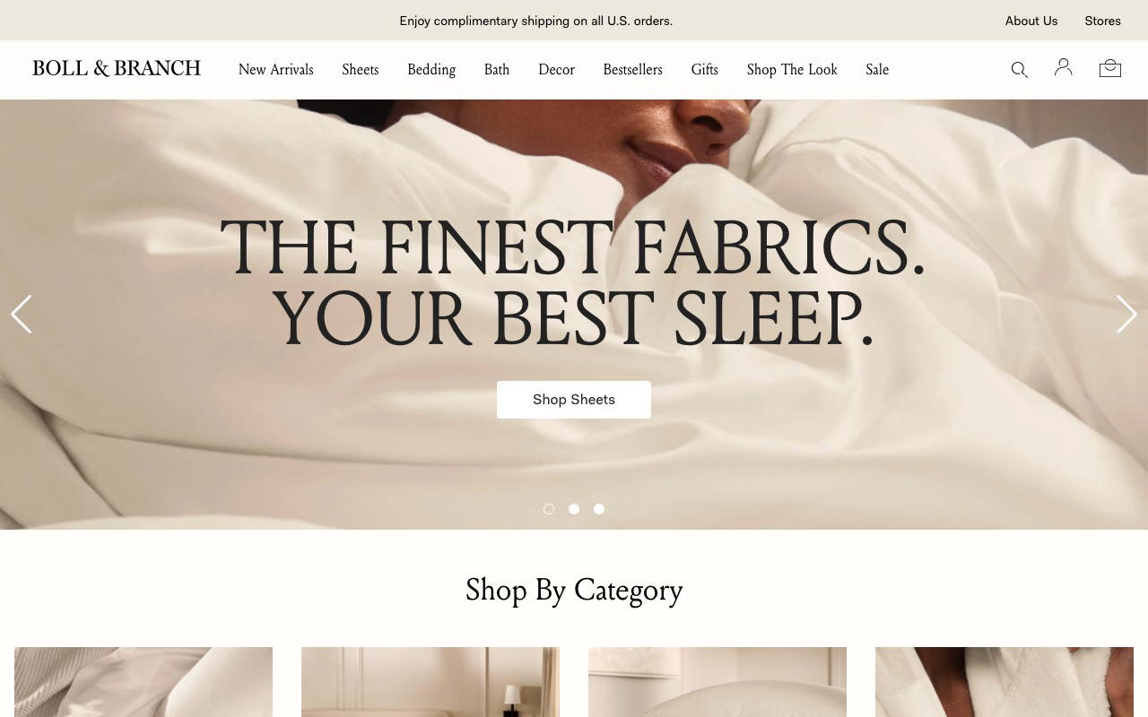 Boll & Branch screenshot