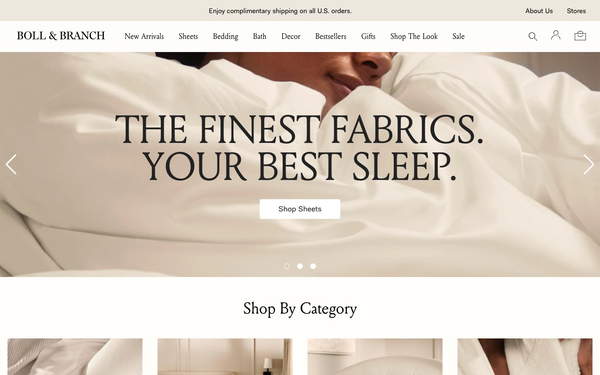 Boll & Branch screenshot