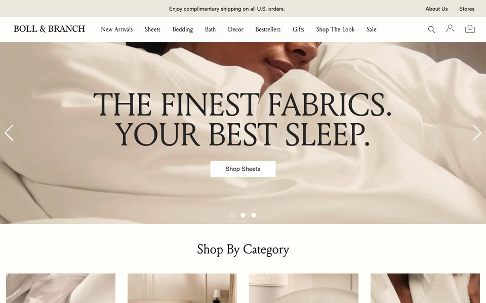 Boll & Branch website