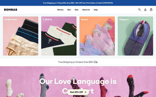 Bombas website screenshot