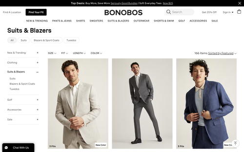 Bonobos website screenshot