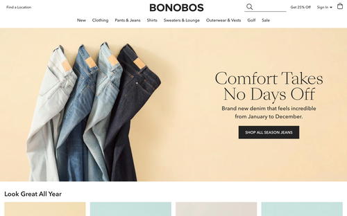 Bonobos website screenshot
