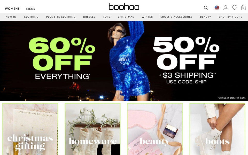 Boohoo website