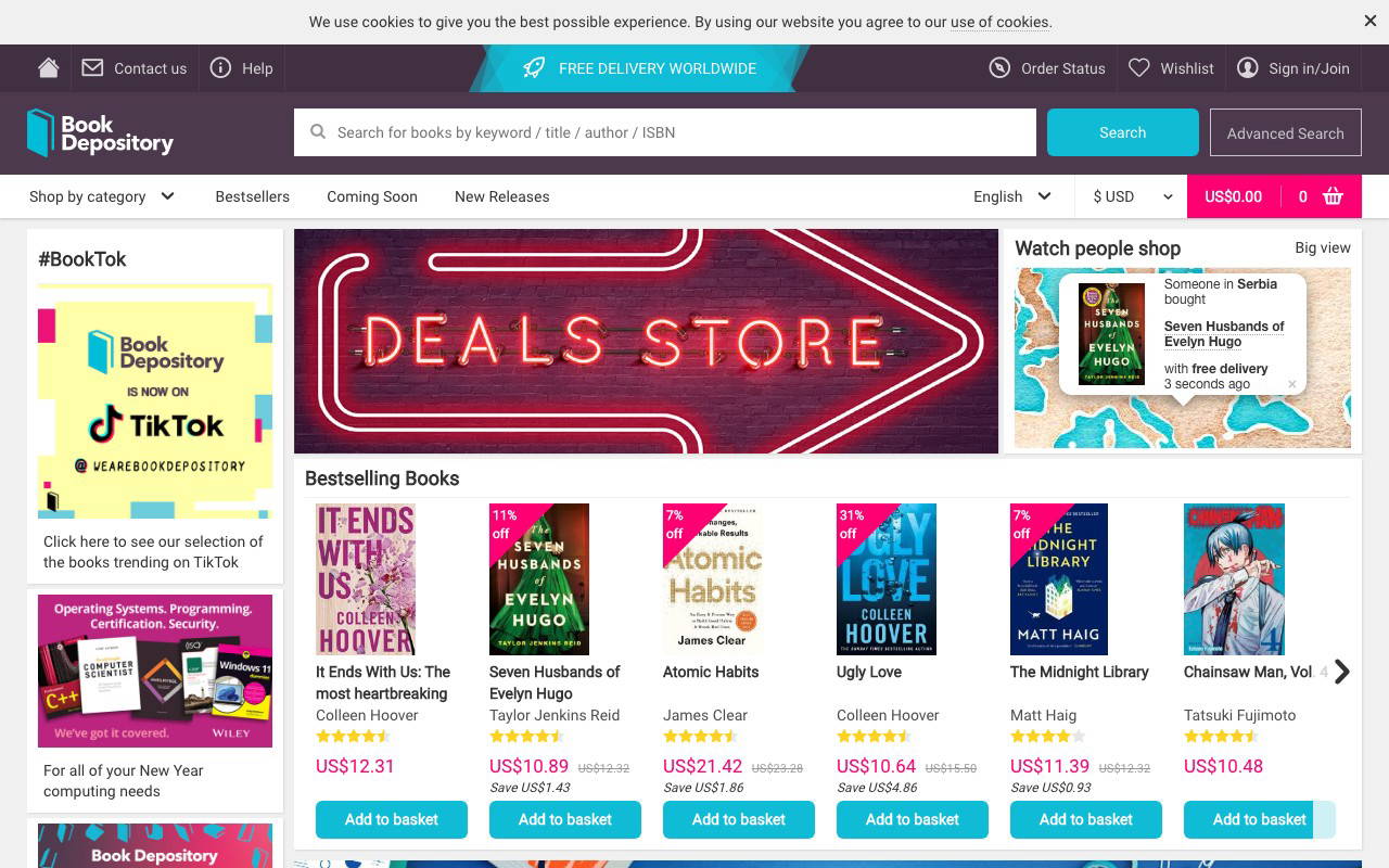 Book Depository screenshot
