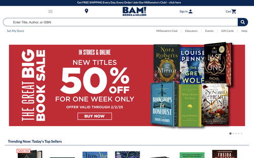 Books-A-Million website screenshot