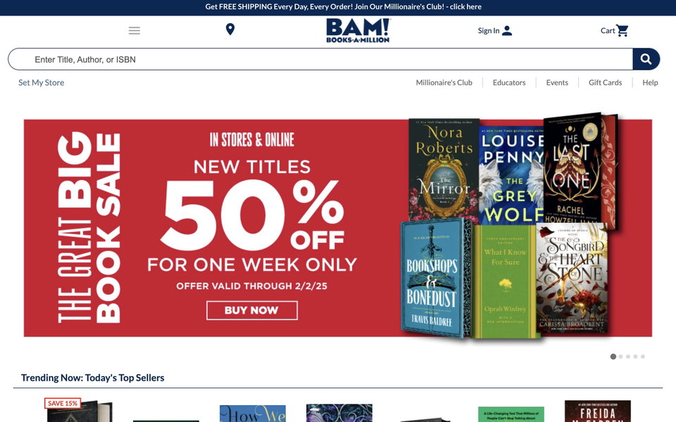 Books-A-Million website