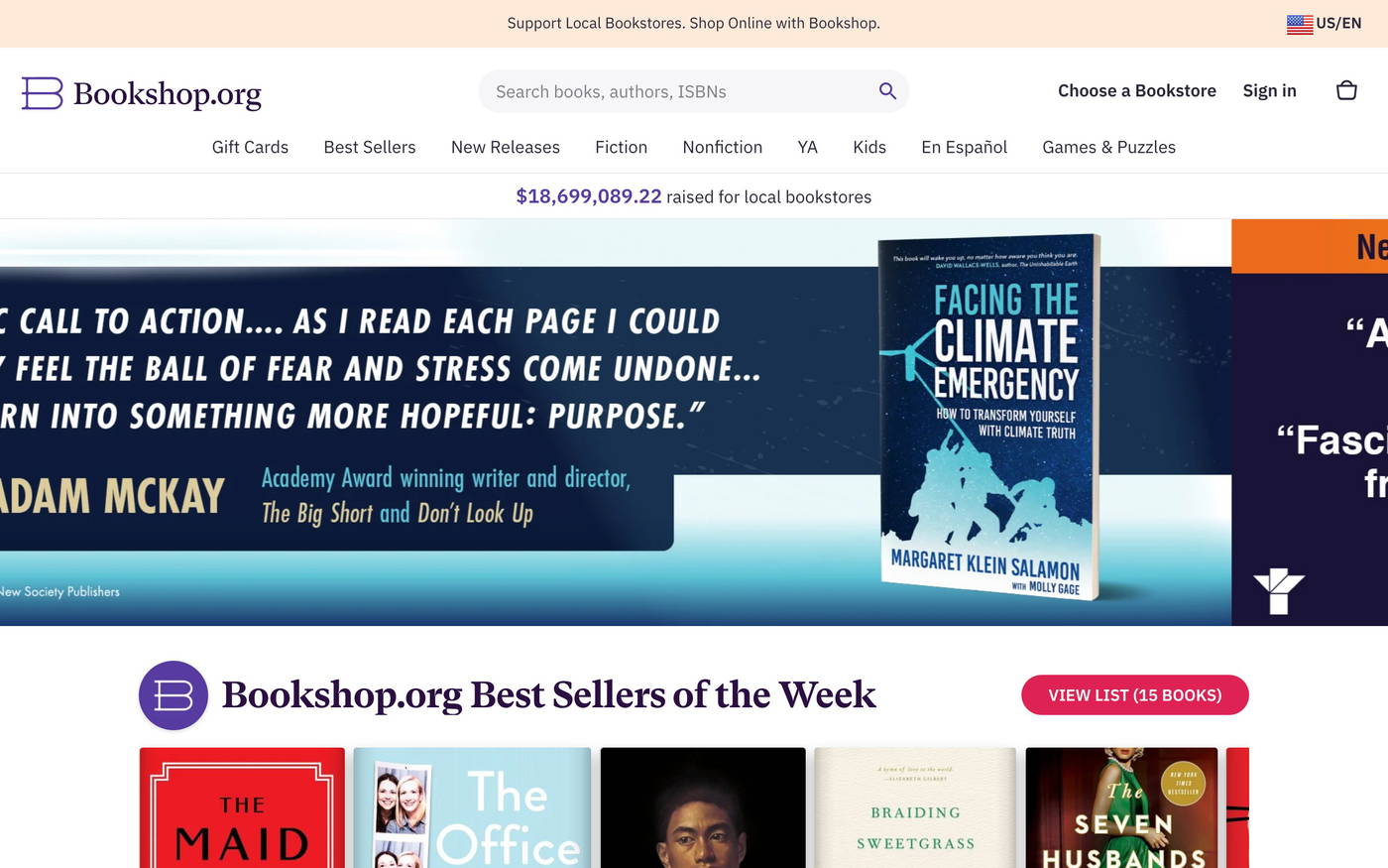 Bookshop.org screenshot