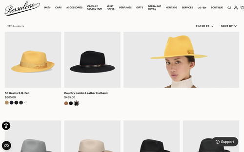 Borsalino website screenshot