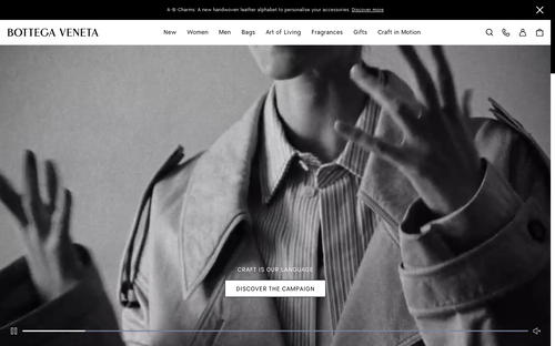 Bottega Veneta website screenshot
