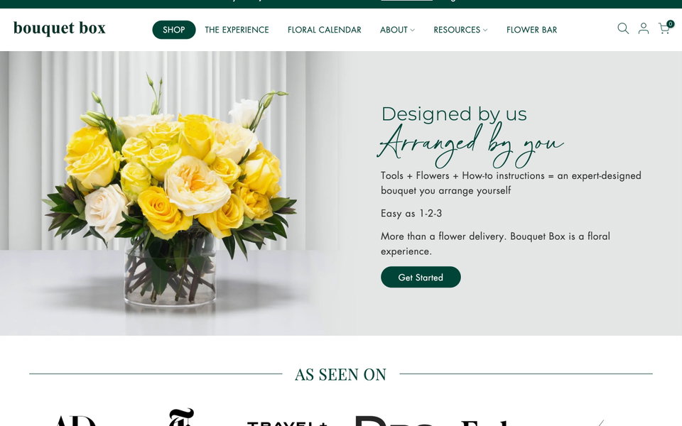 Bouquet Box website