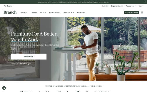 Branch website screenshot