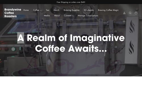 Brandywine Coffee Roasters website screenshot
