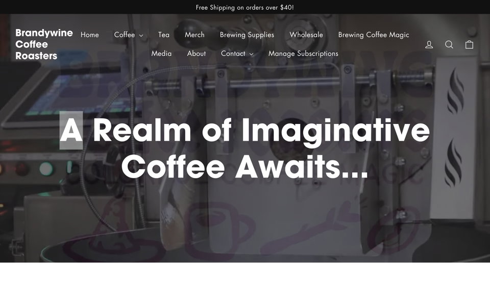 Brandywine Coffee Roasters website