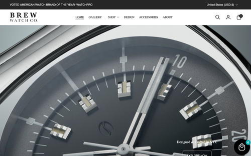 Brew Watches website screenshot