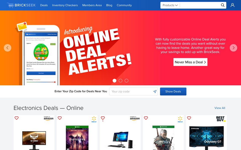 BrickSeek website