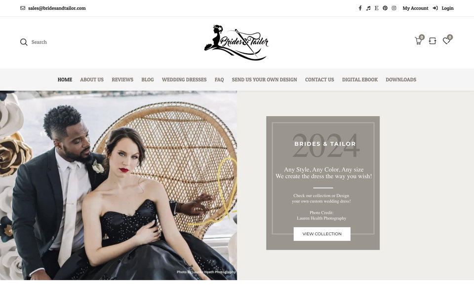 Brides & Tailor website