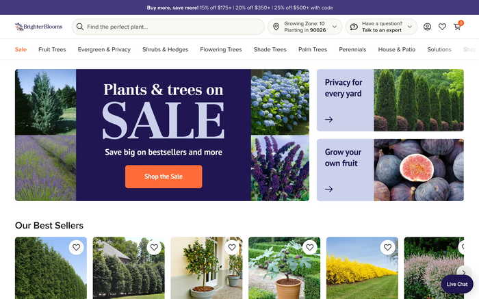 BrighterBlooms.com screenshot