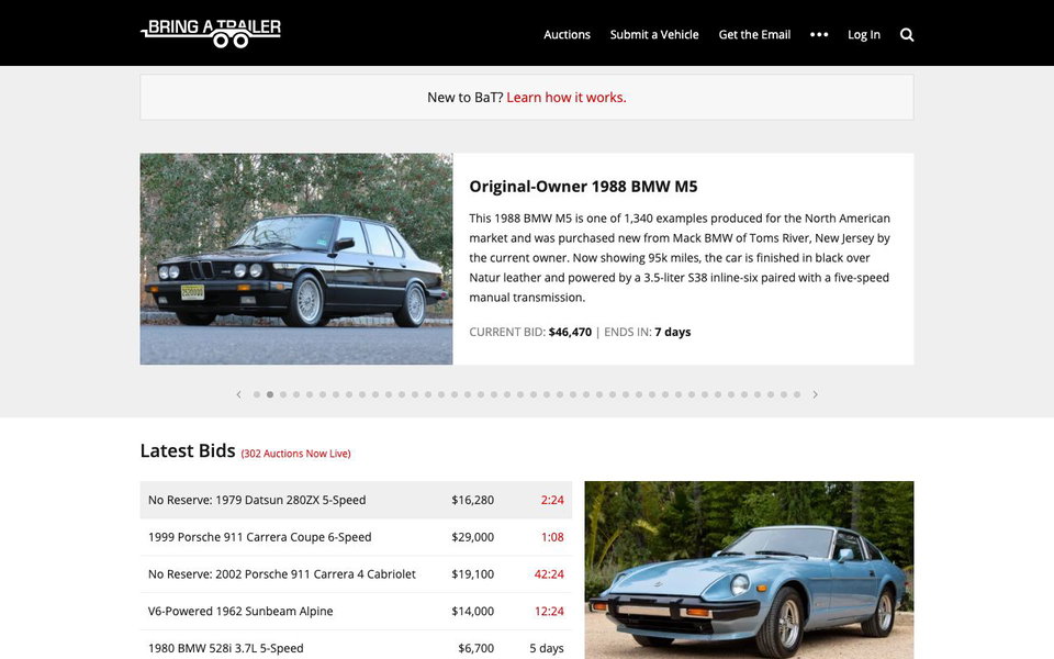 Bring a Trailer website