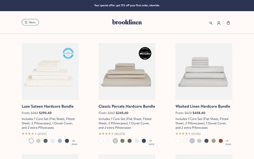 Brooklinen on Shomp