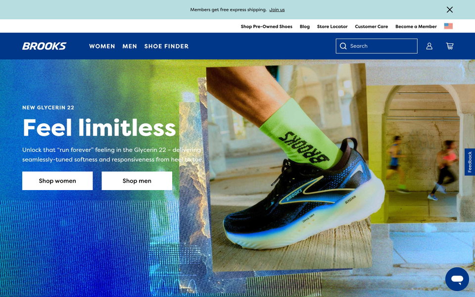Brooks Running website