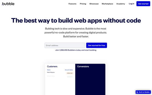 Bubble website screenshot