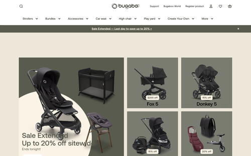Bugaboo website screenshot