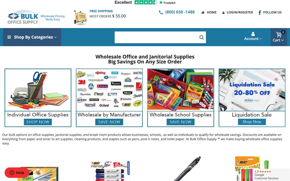 Bulk Office Supply website