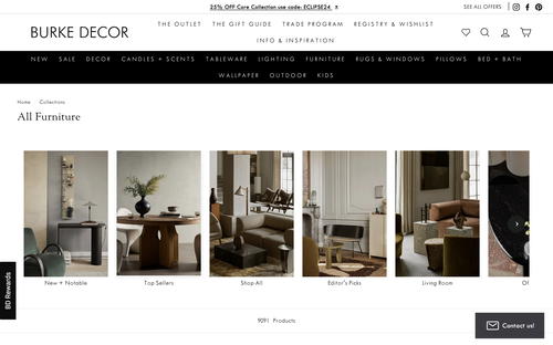 Burke Décor website screenshot