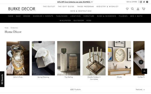 Burke Décor website screenshot