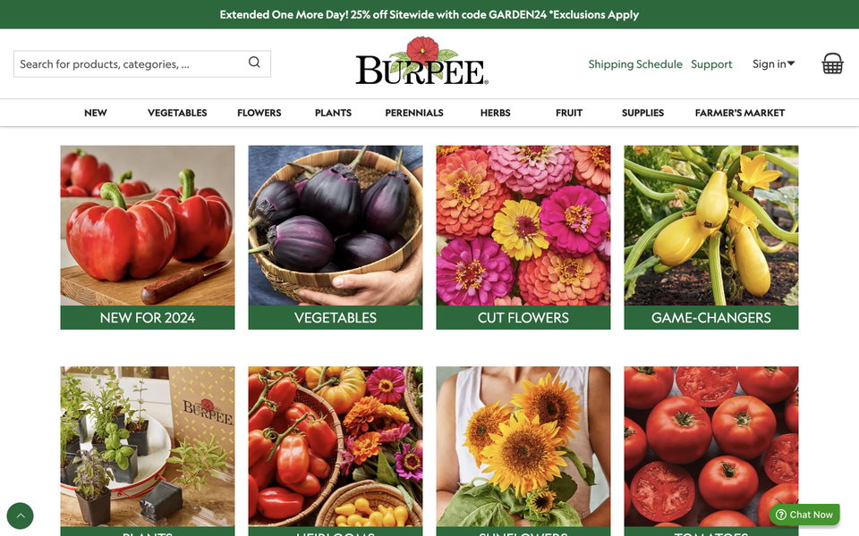 Burpee Gardening website