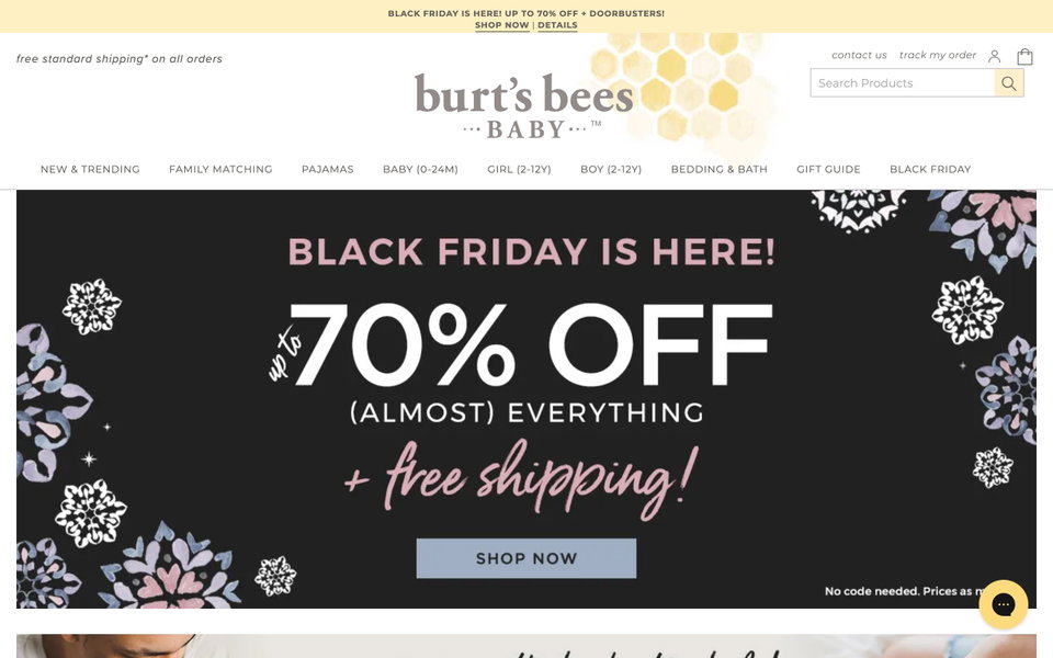 Burt's Bees Baby website